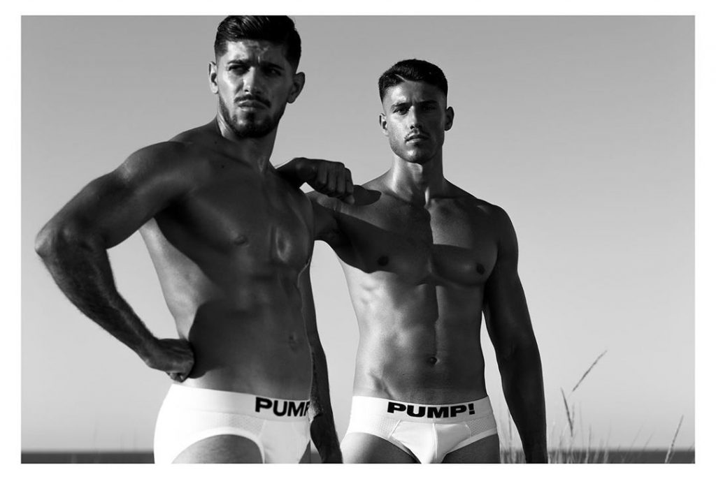 Raffaele Urzo and Mauro Aquiles wearing Pump underwear