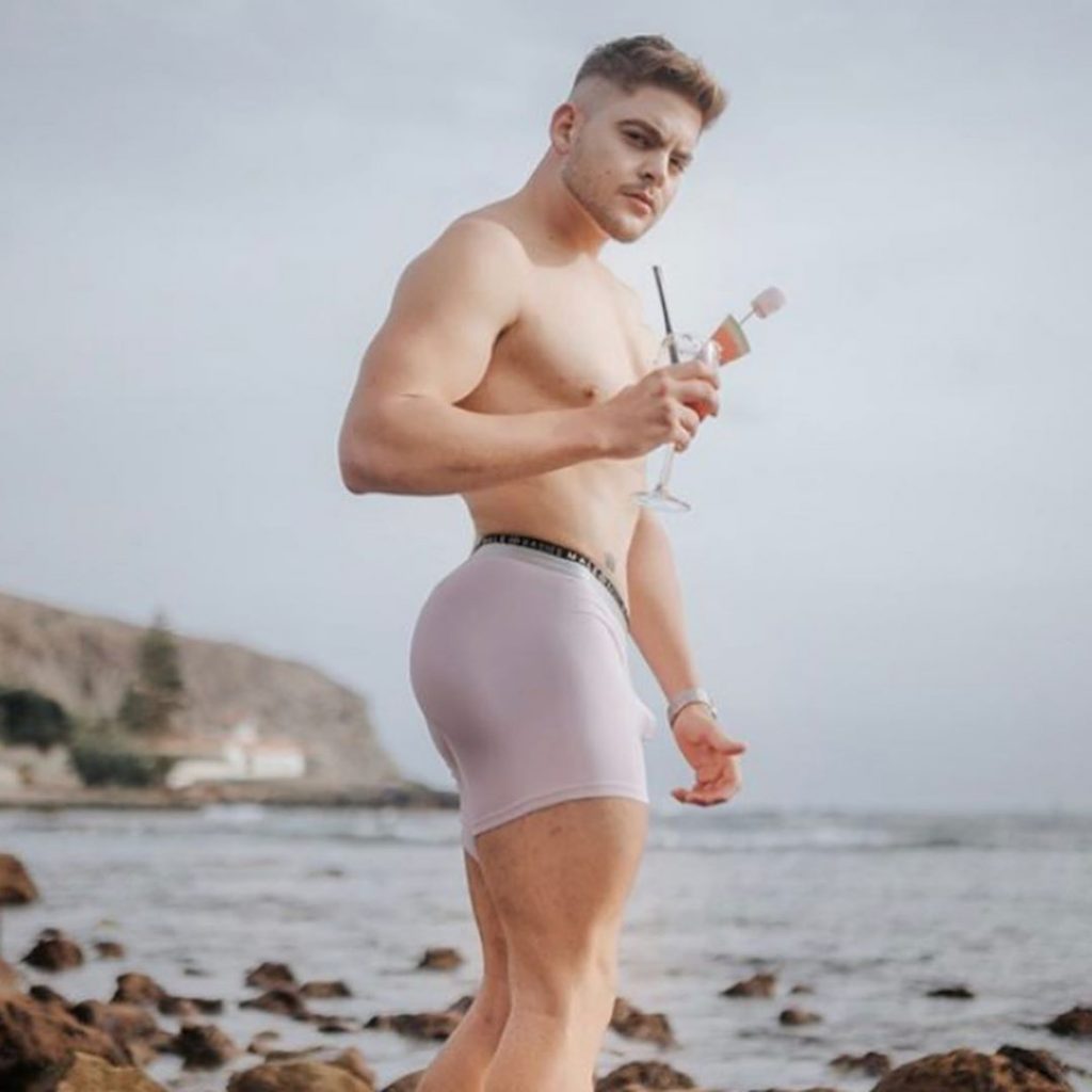 Model in boxer brief by Male Basics Underwear