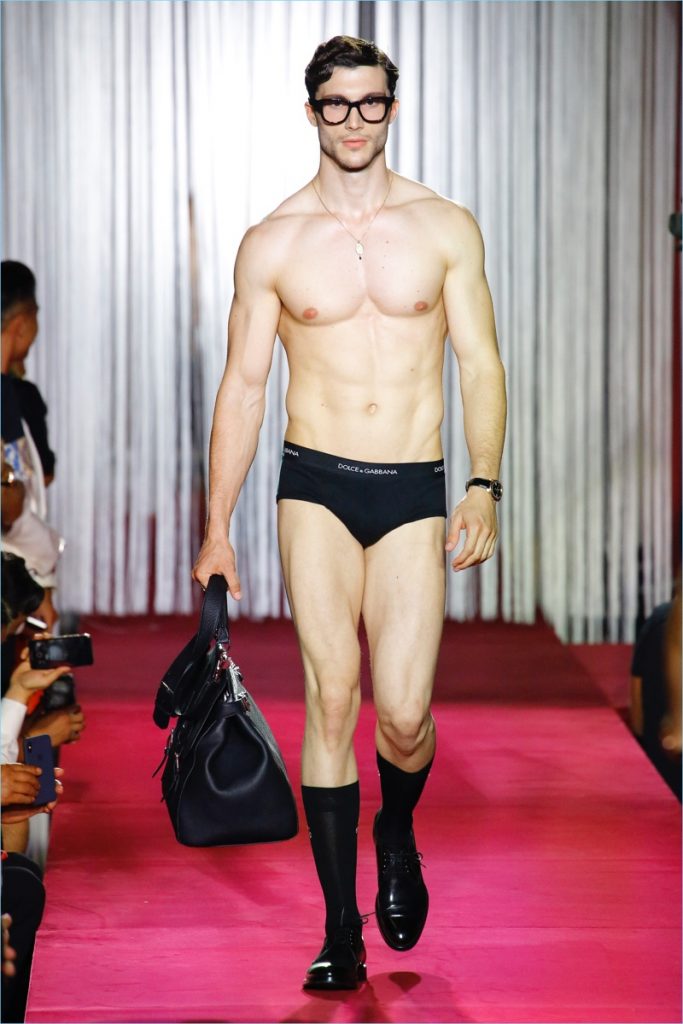 Model in Dolce and Gabbana Underwear