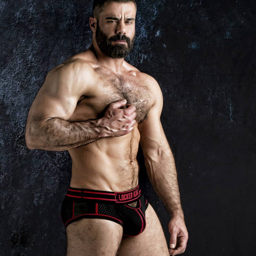 Model in Men's erotic underwear