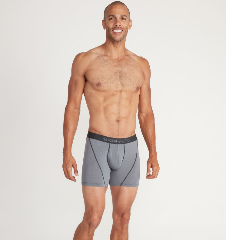 Model in Exofficio men's underwear