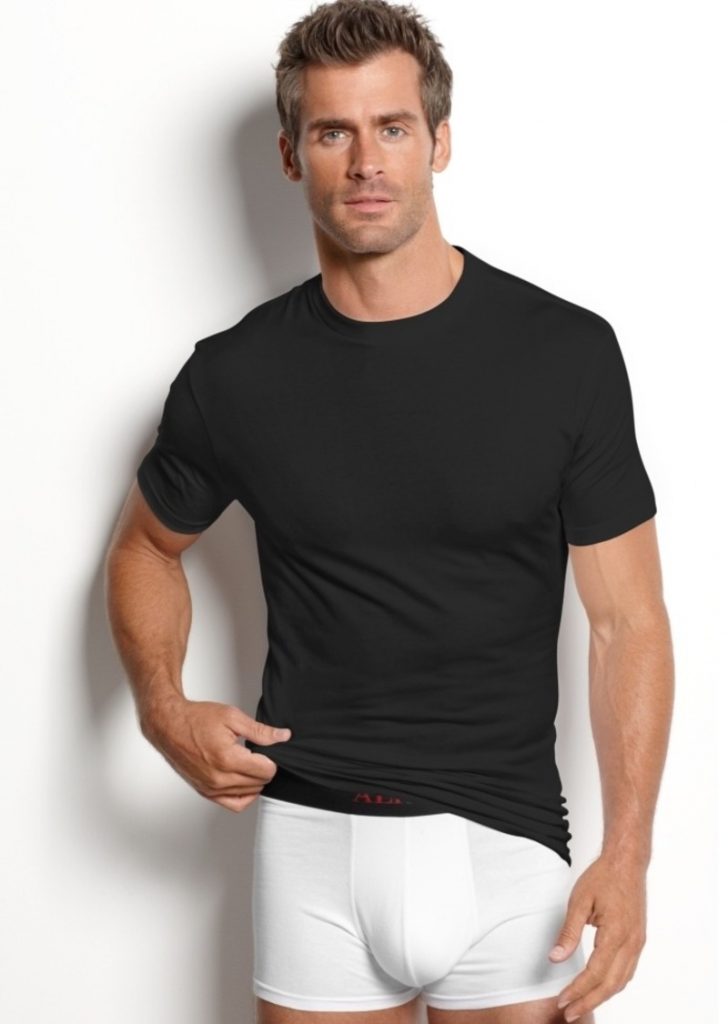 Model in Alfani underwear