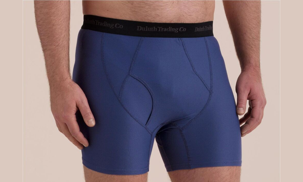 Duluth Trading Co. Buck Naked Underwear Bullpen Boxer Briefs Blue