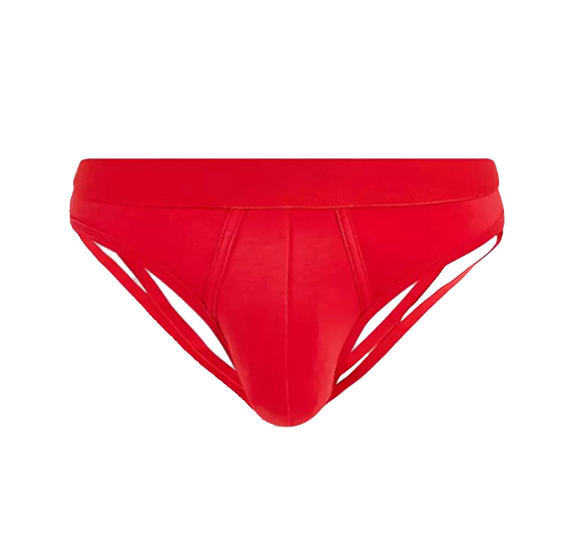 ASOS DESIGN jock in bright red with double straps