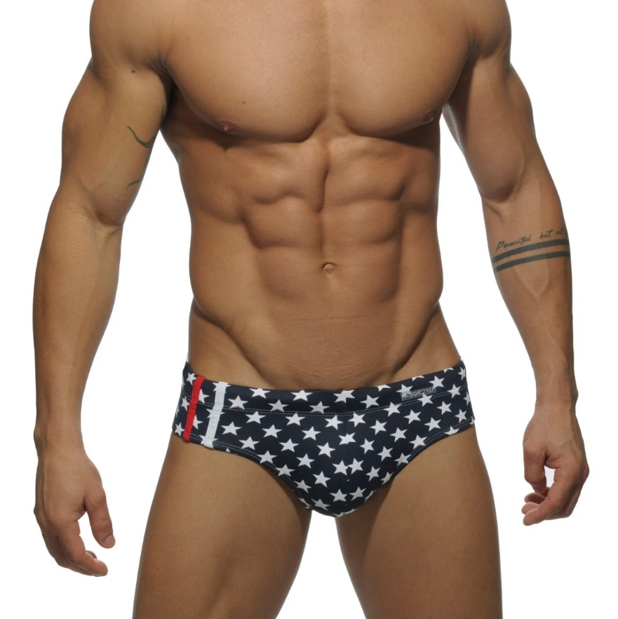 STAR PRINTED SPORT STRIPE BRIEF - men's sexy underwear