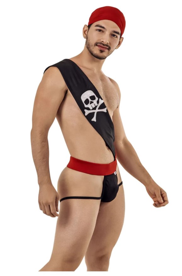 CandyMan 99425 Pirate Costume outfit Thongs Color Black