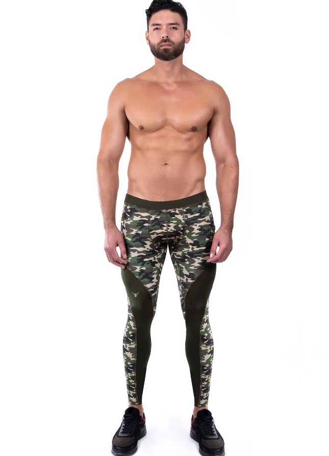 GREEN CAMO MEGGINGS - Men’s Leggings
