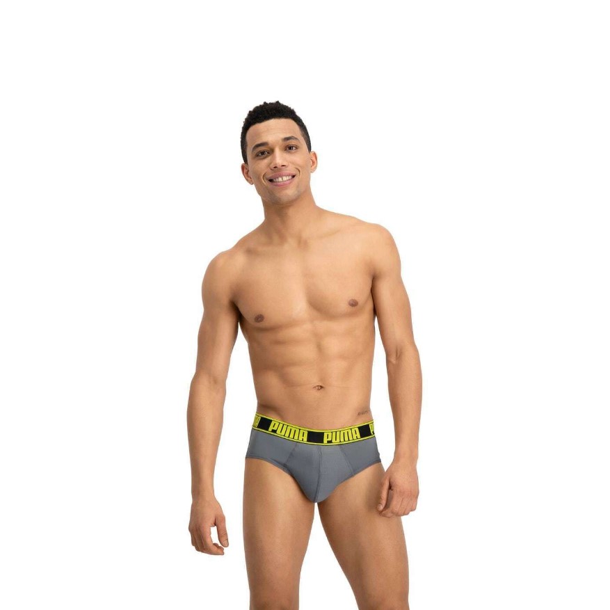 Puma Mens 2 Pack Active Briefs Elasticated Waistband Comfortable Underwear - men's underwear